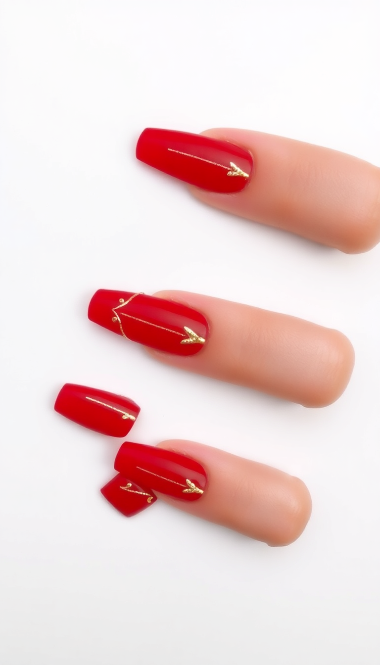 2. Classic Red and Gold Glamour