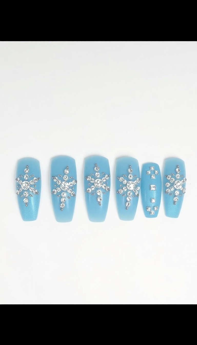 2. Icy Blue Rhinestone Glamour