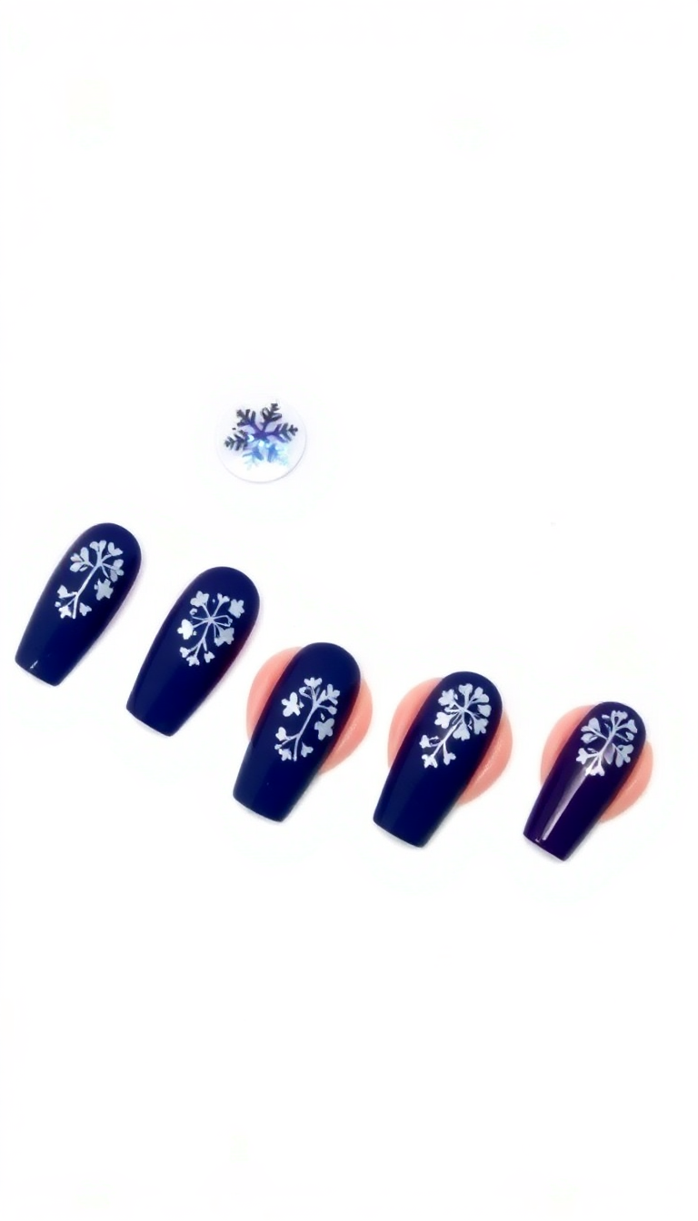 2. Snowflake Accents on Dark Blue