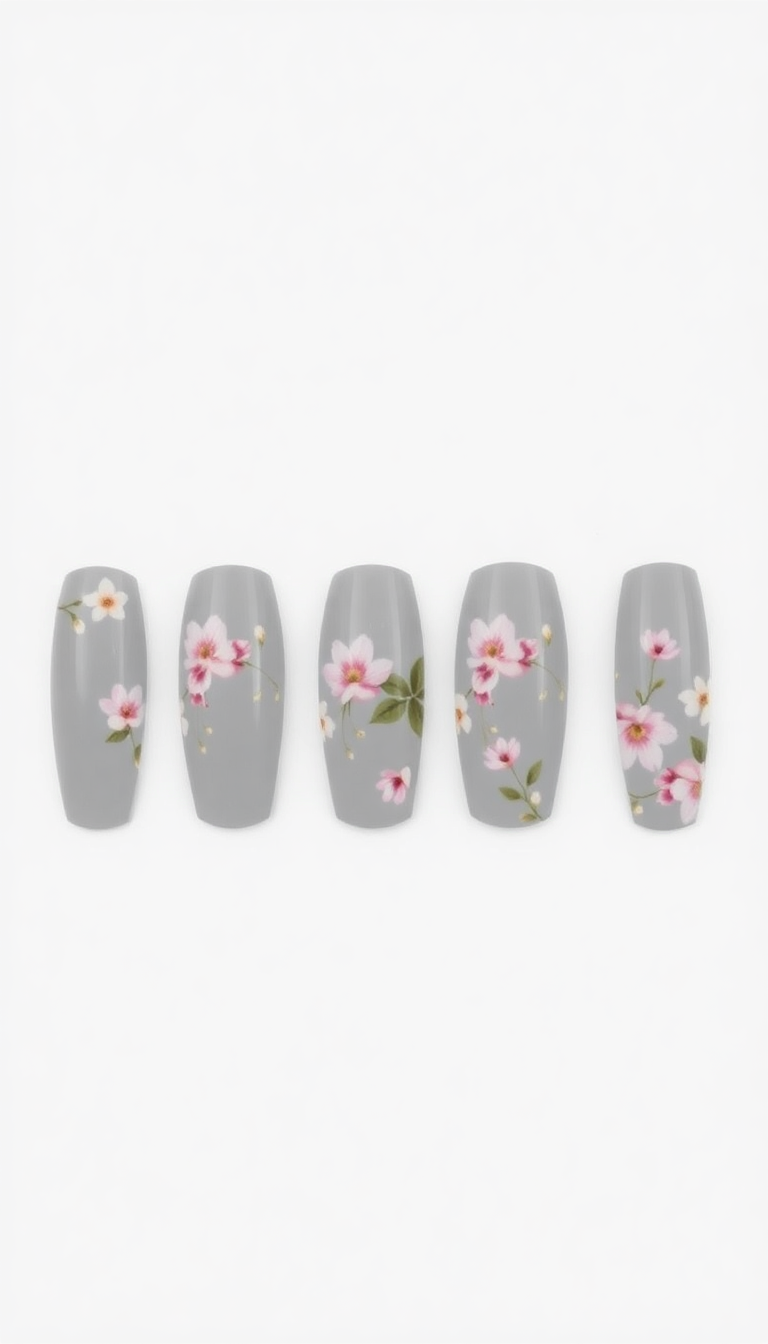 20. Vintage Floral Overlays on Gray