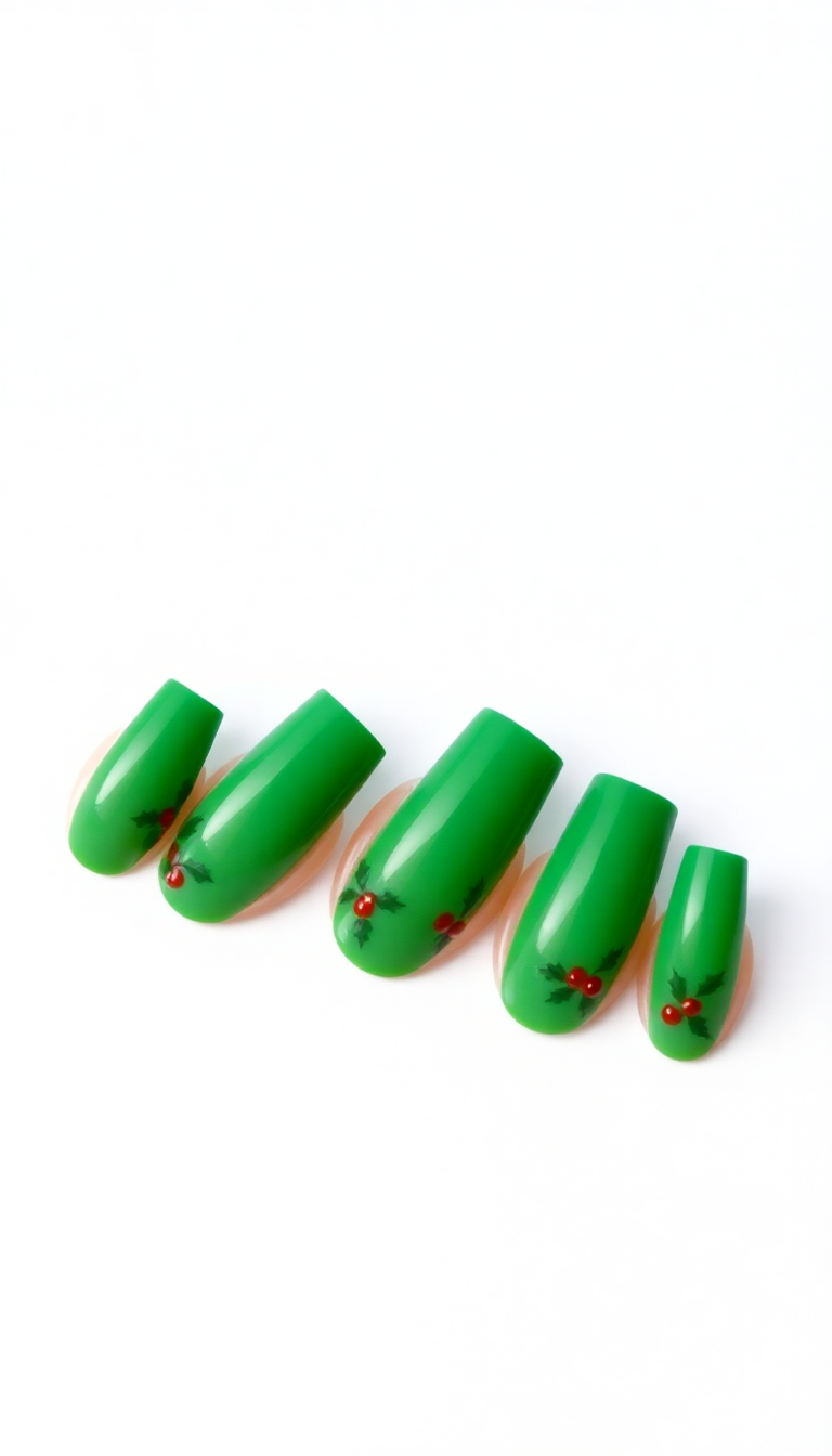 3. Festive Green and Holly Accents