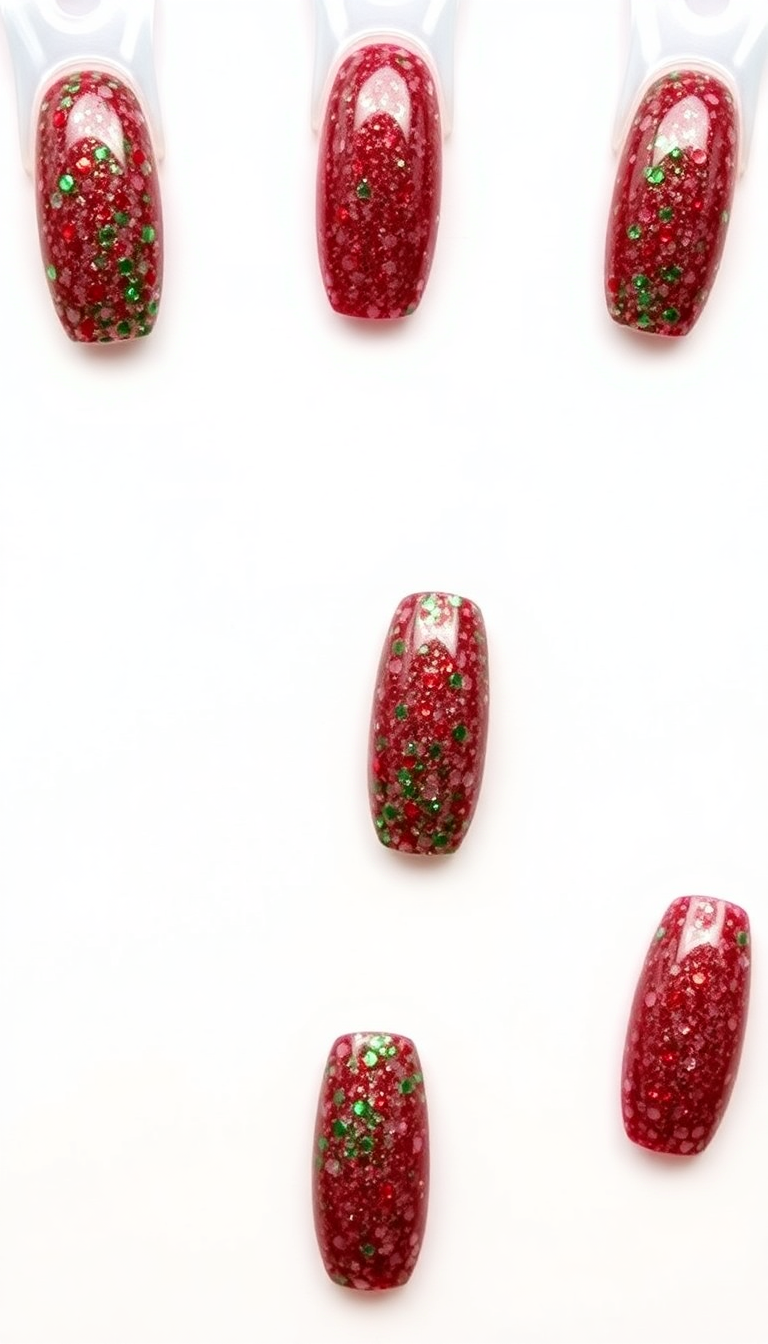 3. Festive Red and Green Sparkles