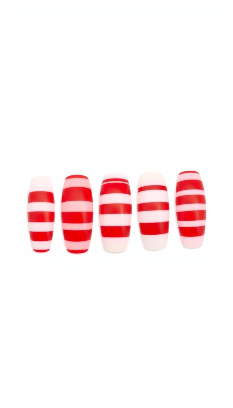 4. Festive Cherry Red Stripes