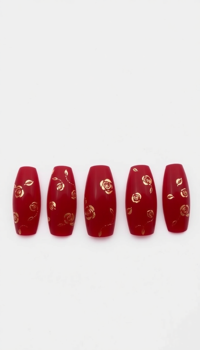 4. Ruby Roses - Rich Red with Gold Highlights