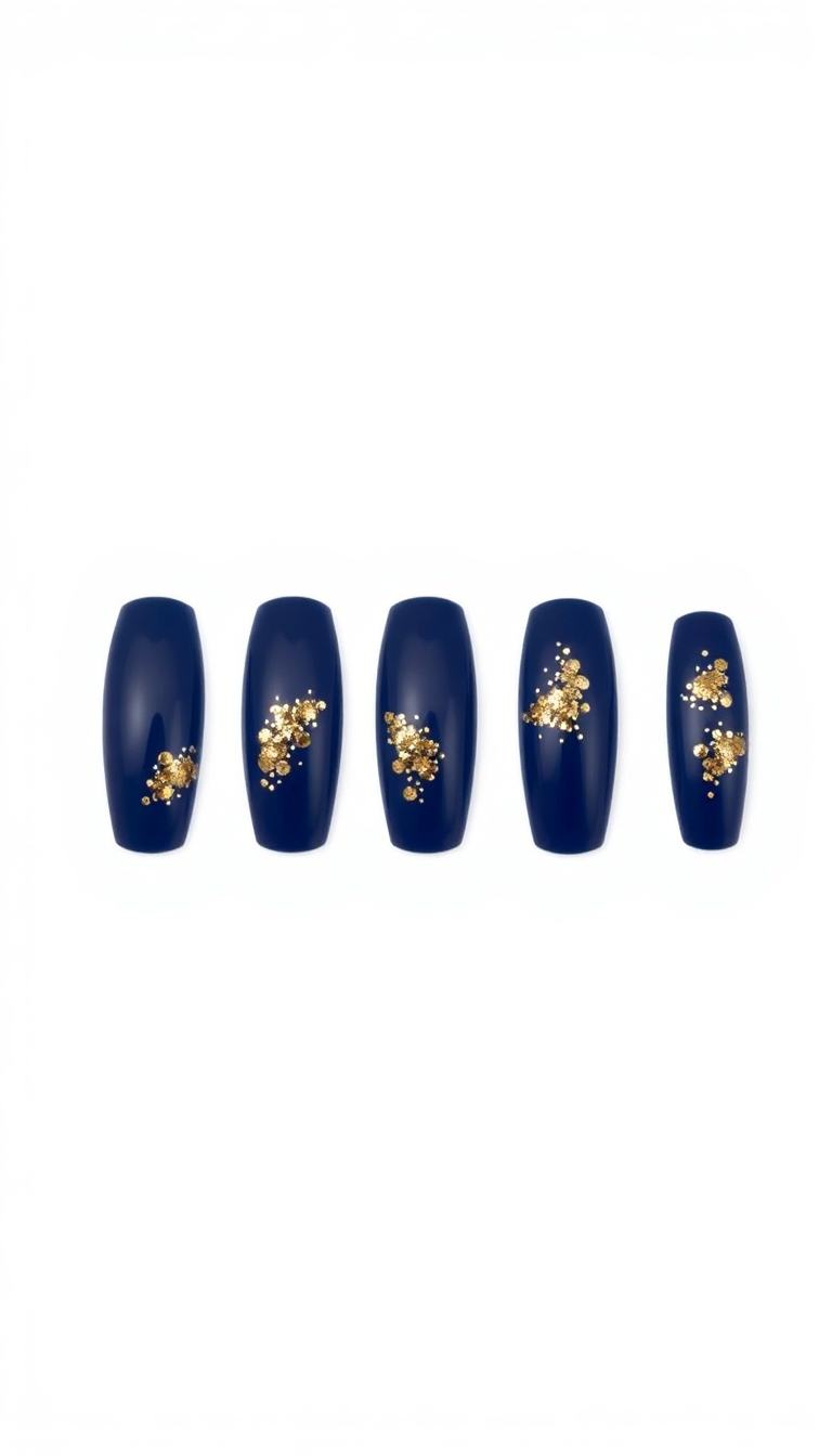 5. Dark Blue and Gold Glitter Combo