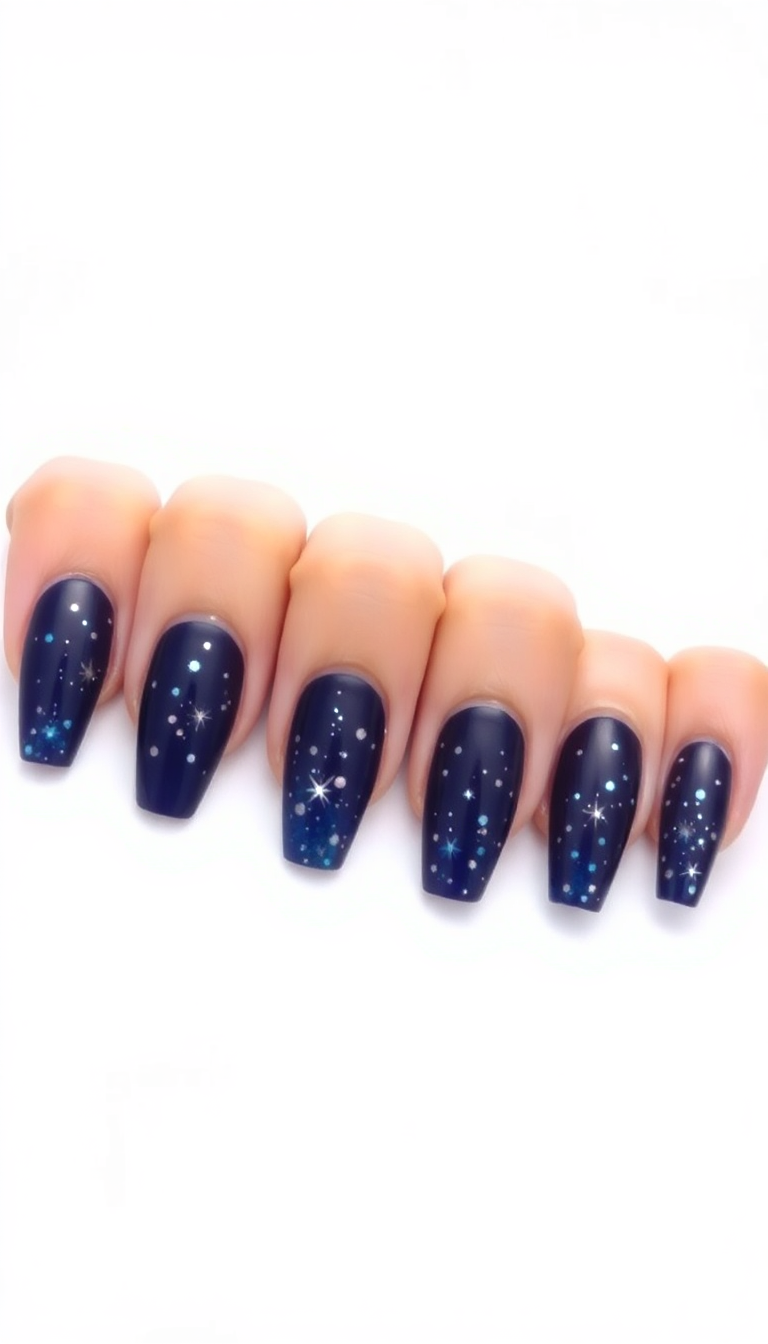 5. Deep Blue and Silver Sparkle