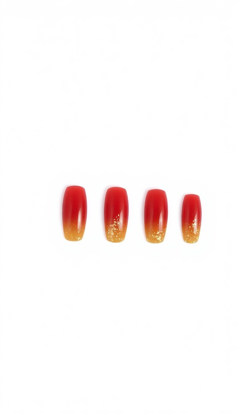 5. Glamorous Red and Gold Ombre