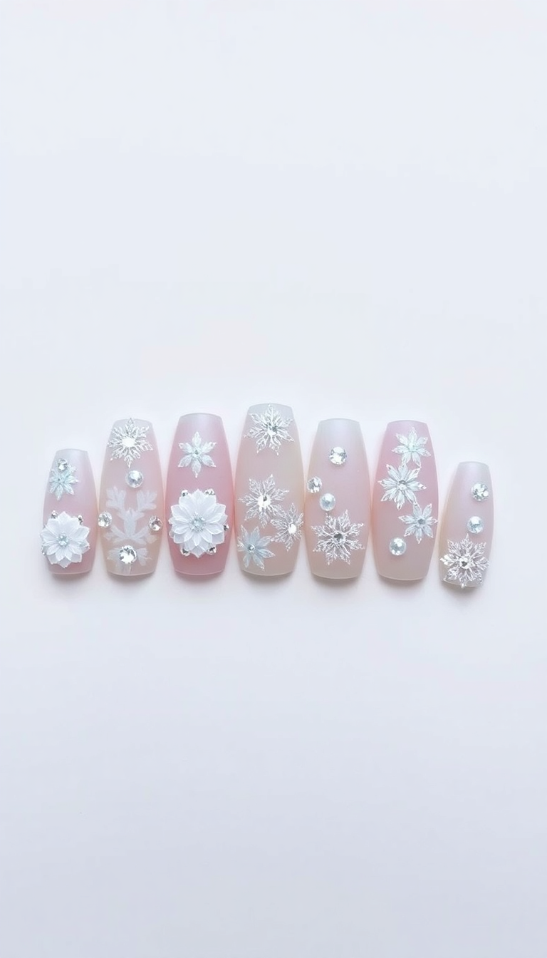 5. Ice Queen Glam - Sparkling White Flowers