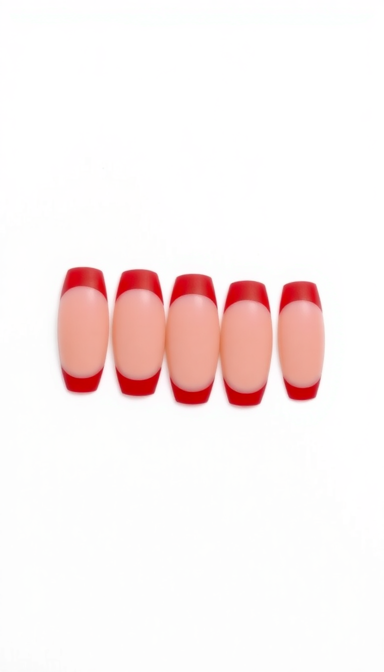 5. Matte Red French Tips