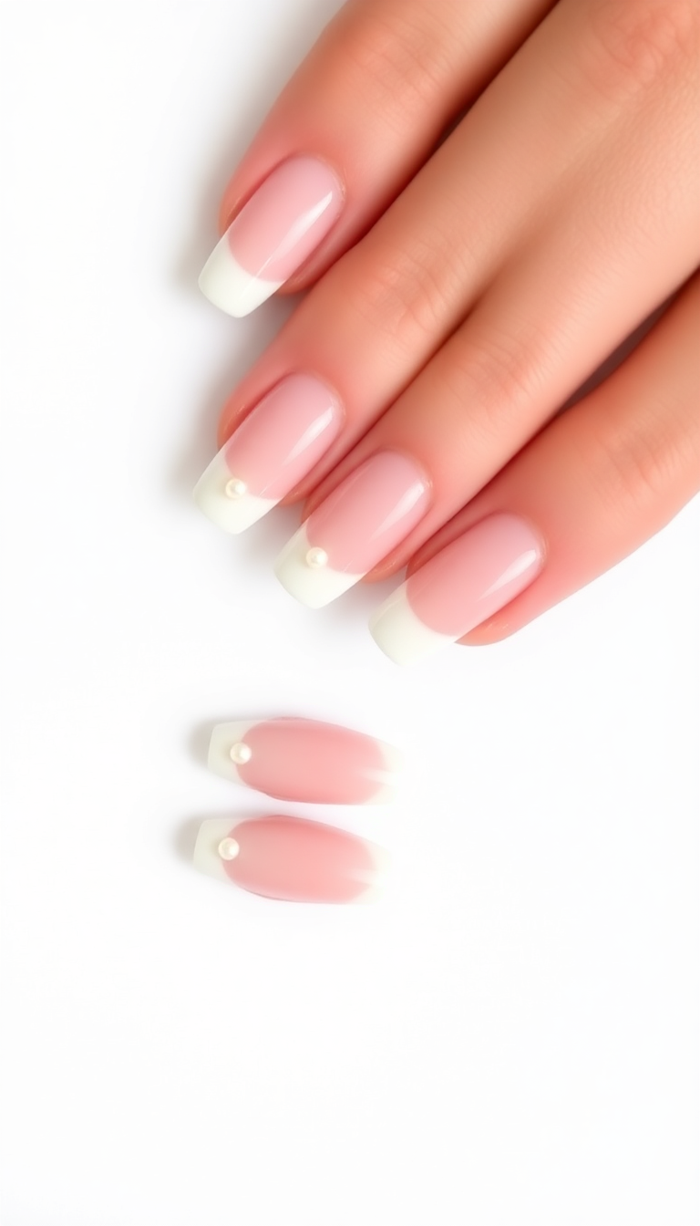 8. Chic Pearl French Manicure