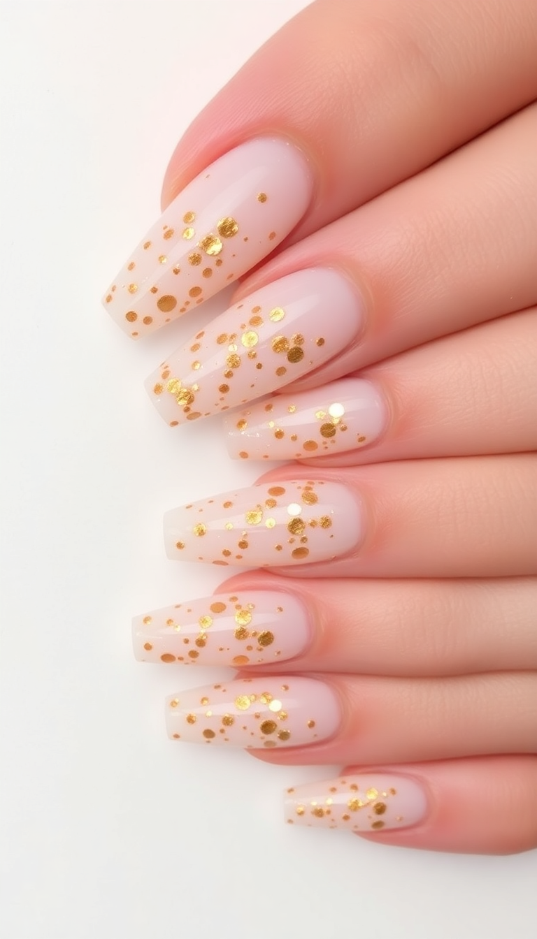 8. Glittering White and Autumn Gold Flakes