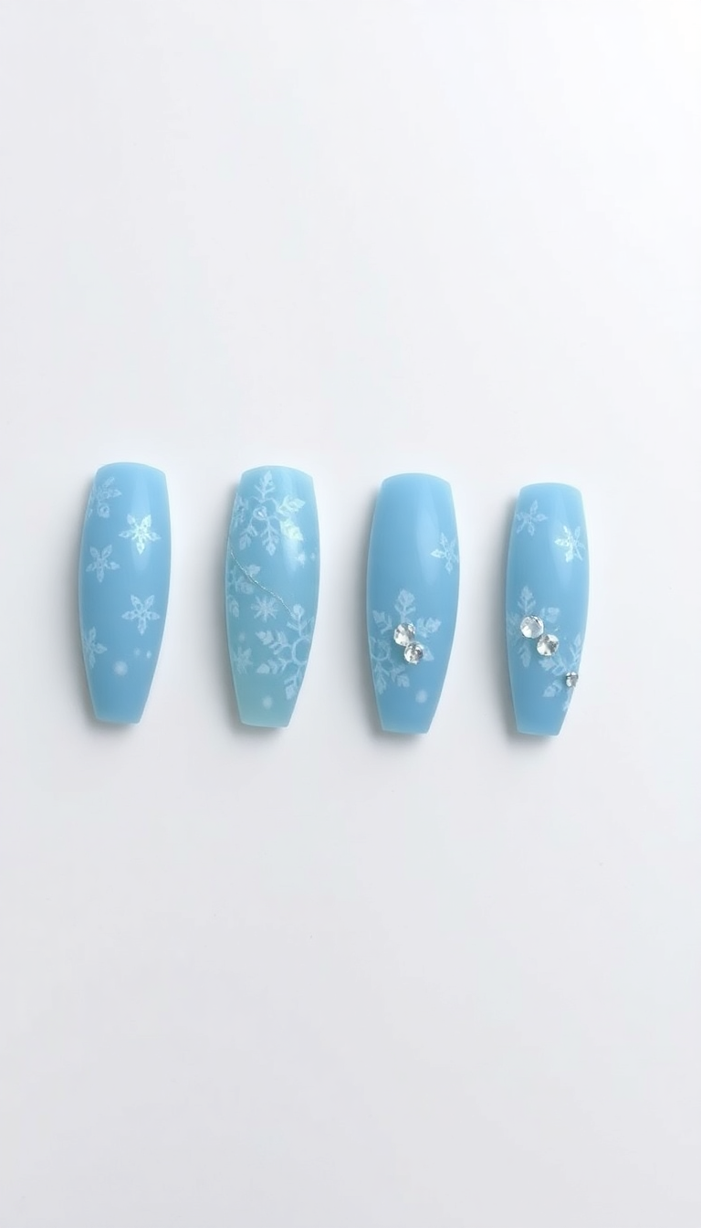 8. Icy Blue and Crystalline Designs