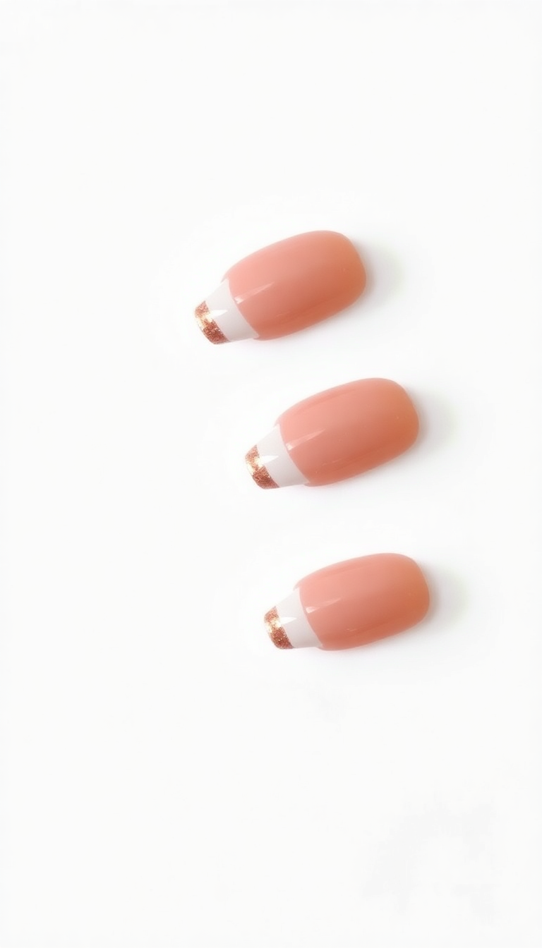 9. Copper Glint French Manicure