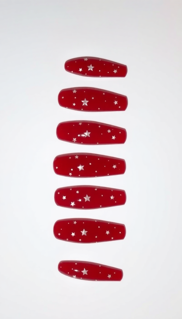 9. Deep Red with White Stars