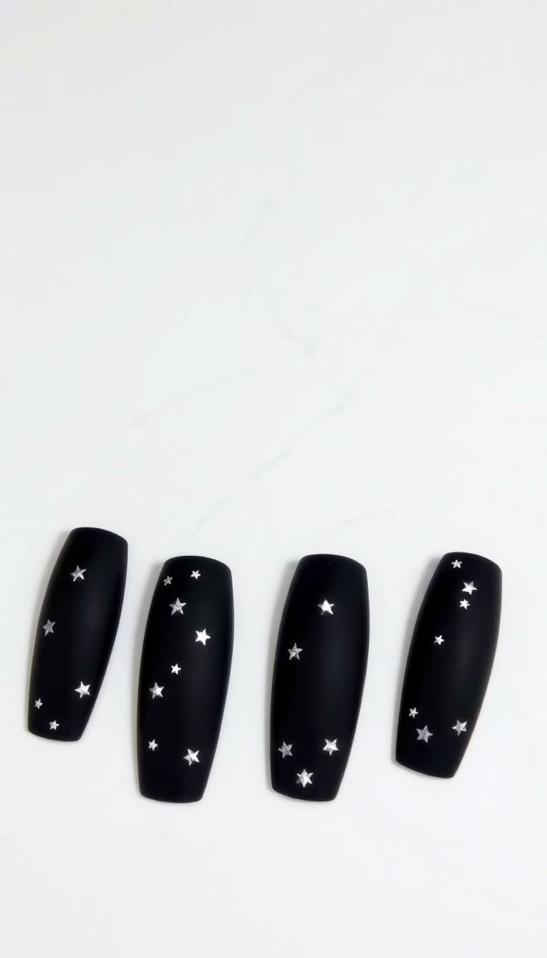 9. Matte Black with Silver Stars