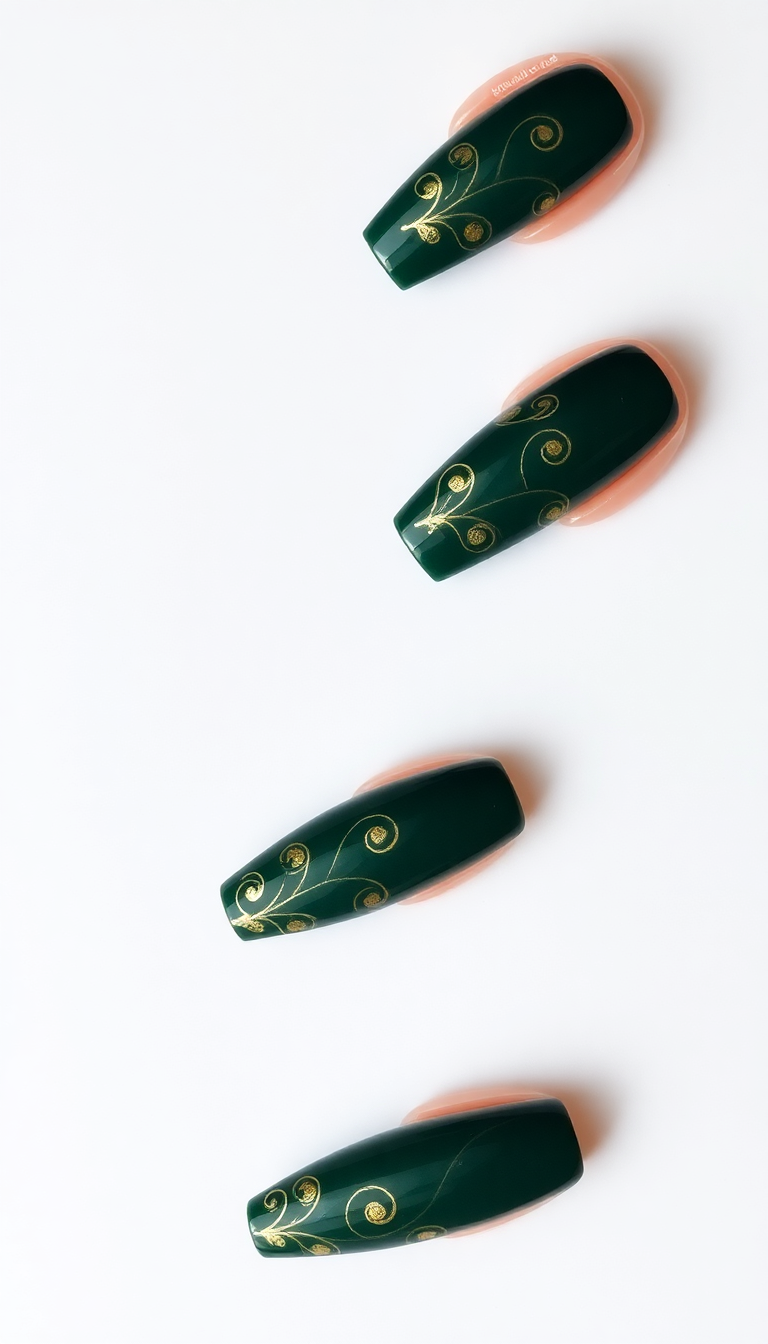 10. Moody Greens and Gold Foil
