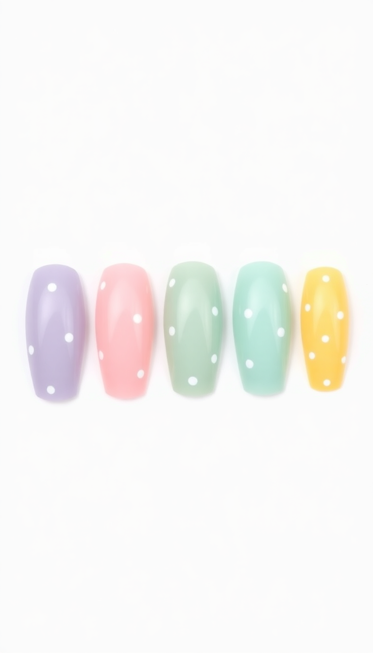10. Pastel Polka Dots Nails