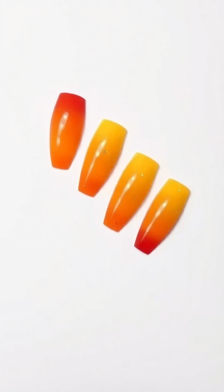 11. Sunset Glow Nails