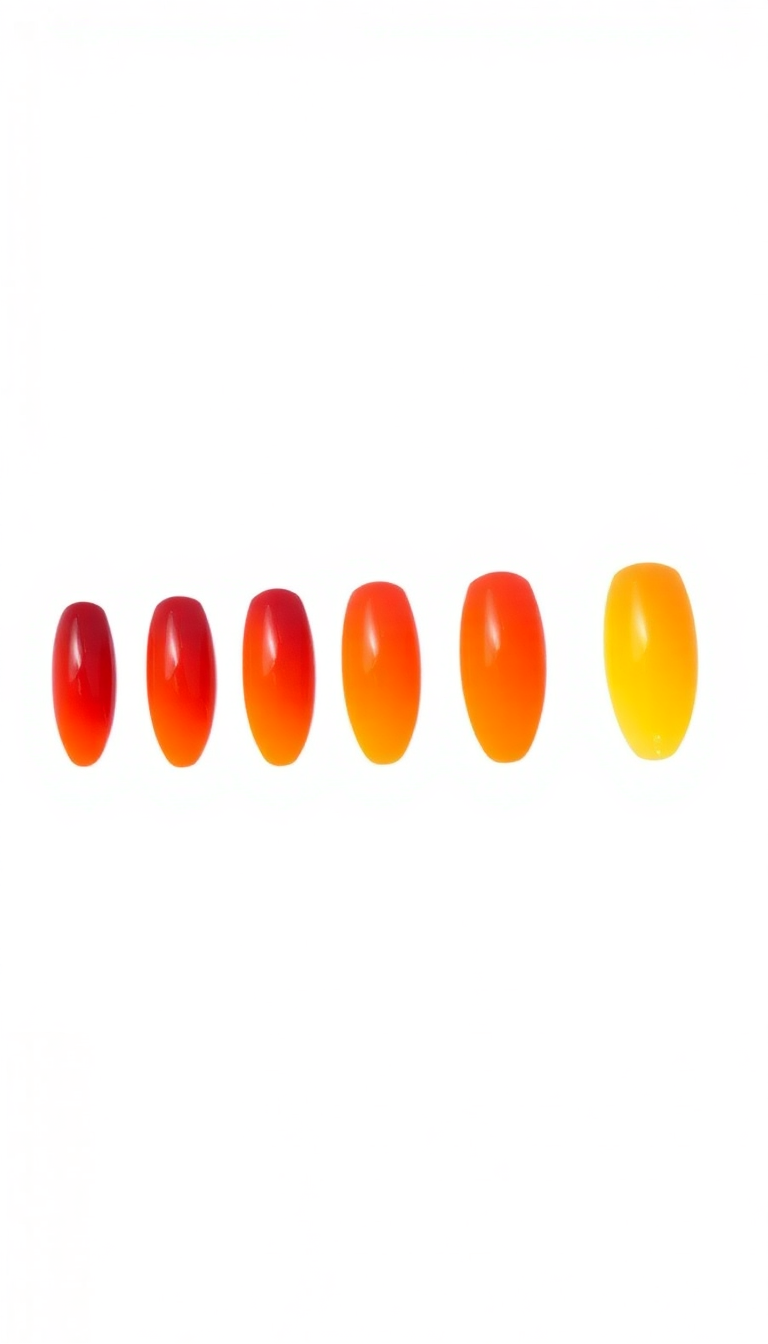 11. Sunset Ombre Almond Nails