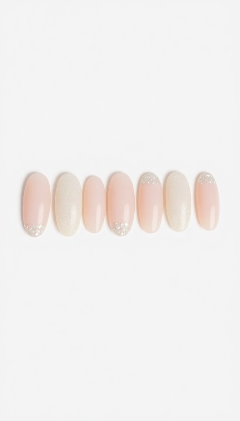 14. Soft Sparkle Almond Nails