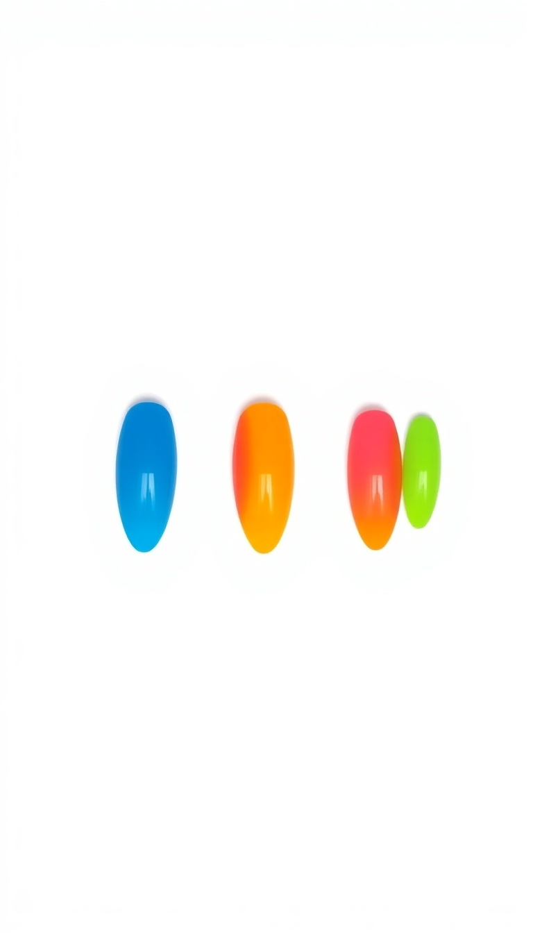 15. Vibrant Color Block Almond Nails