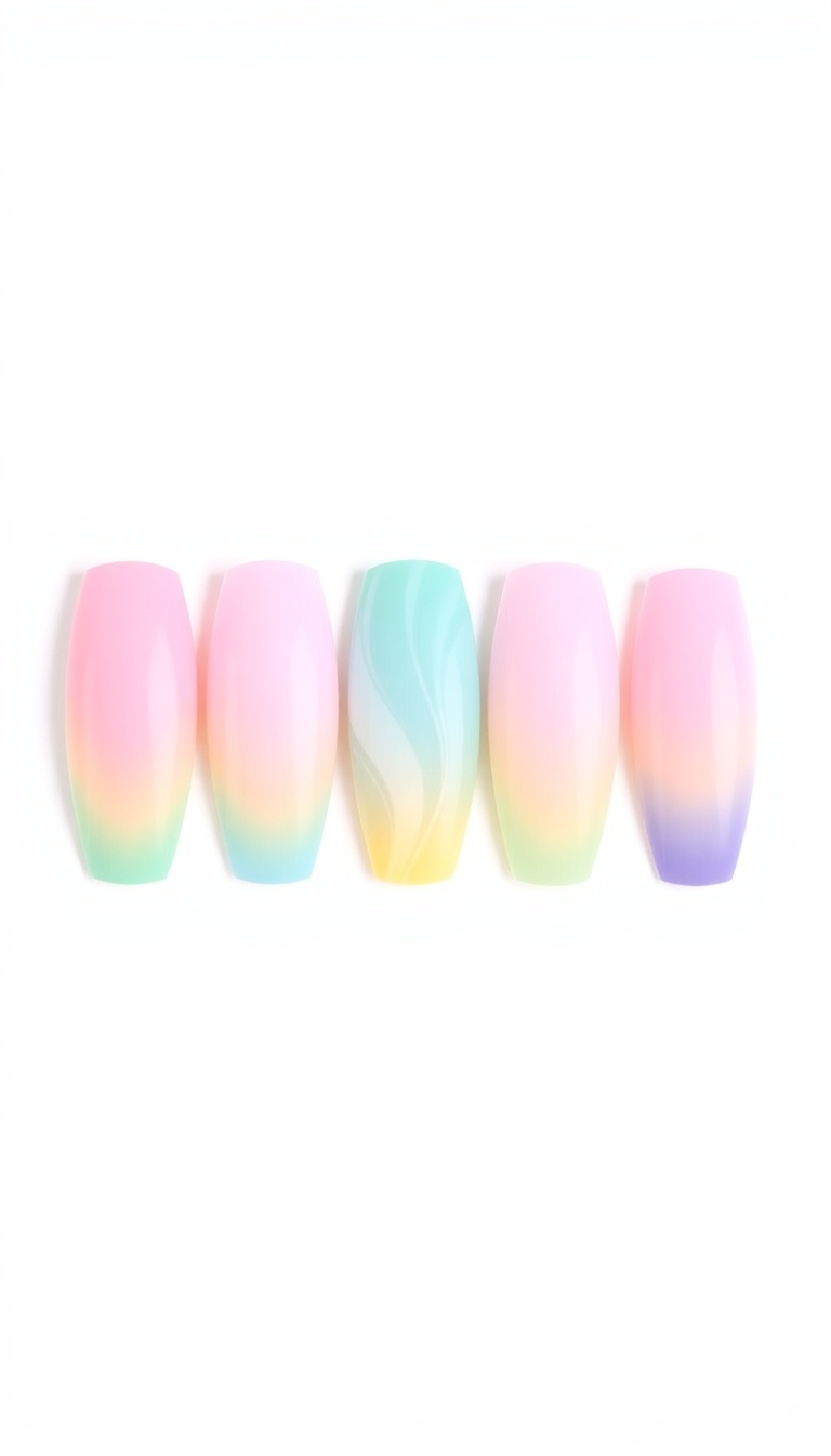 2. Dreamy Ombre Rainbow Tips