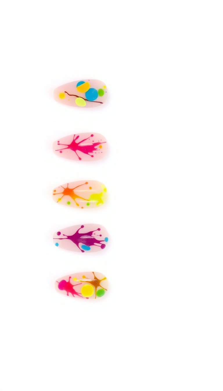 2. Neon Splash Art Nails