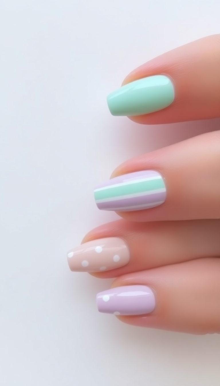 3. Playful Polka Dots and Pastel Stripes