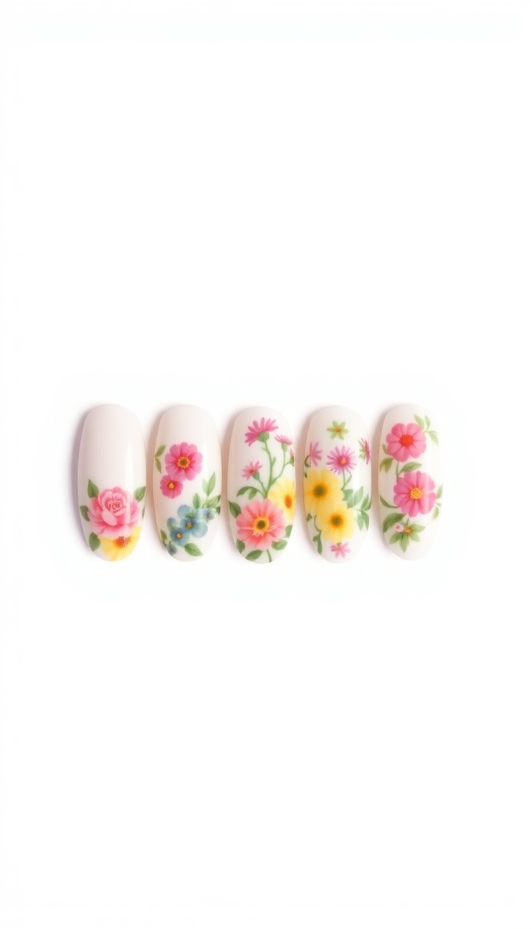 4. Floral Fantasy Nails