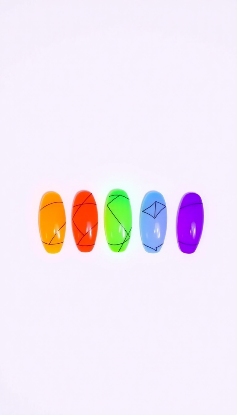 6. Neon Nights Almond Nail Look