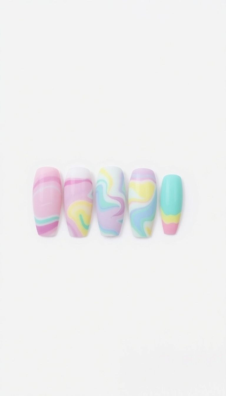 9. Pastel Rainbow Water Marble