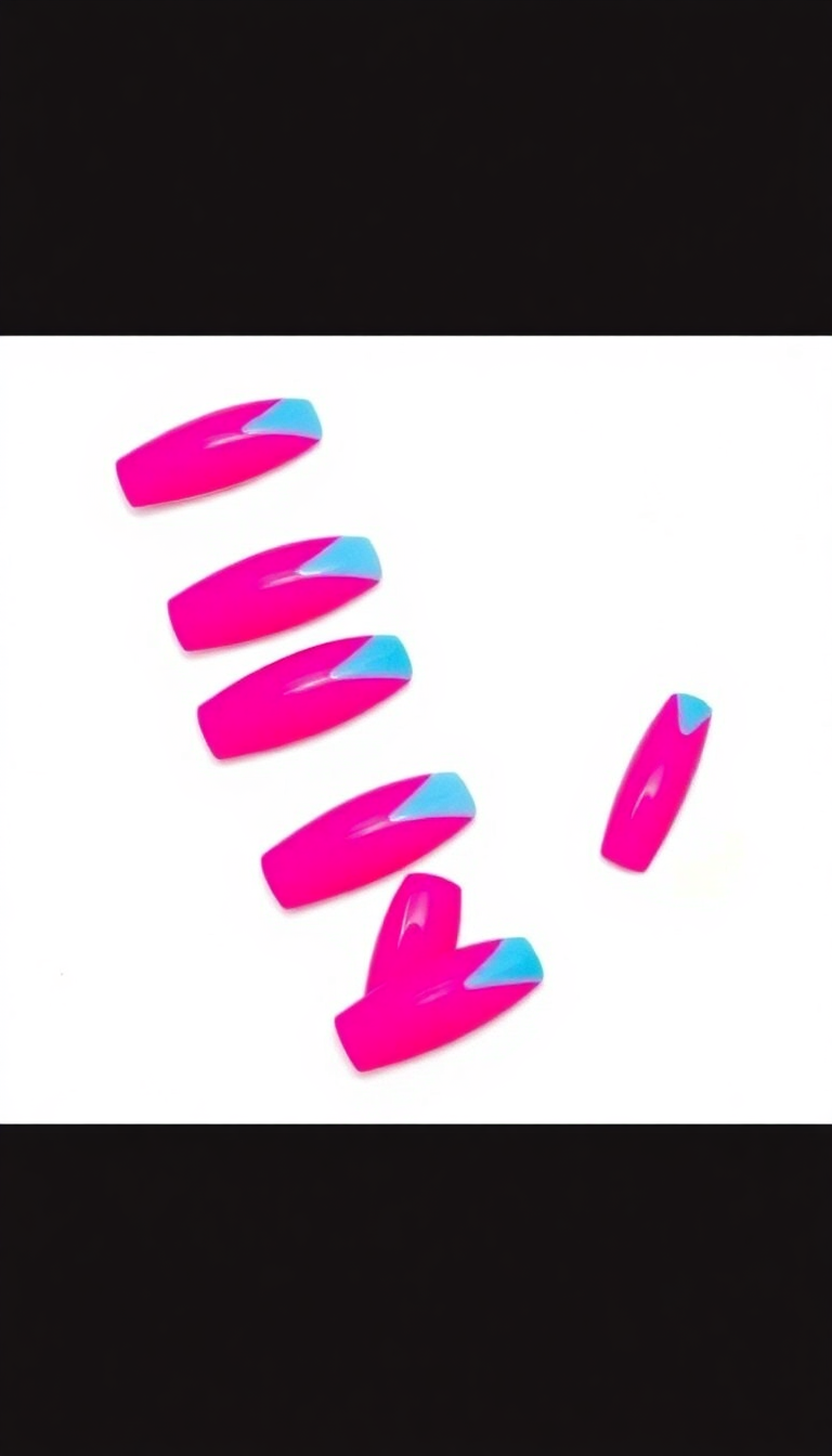 10. Bold Fuchsia with Icy Blue Highlights