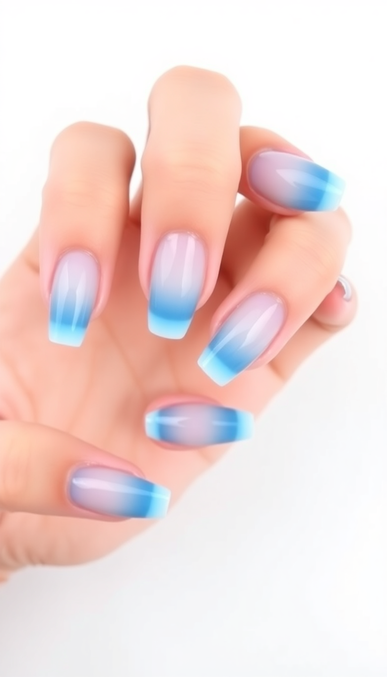10. Elegant Icy Blue Ombre