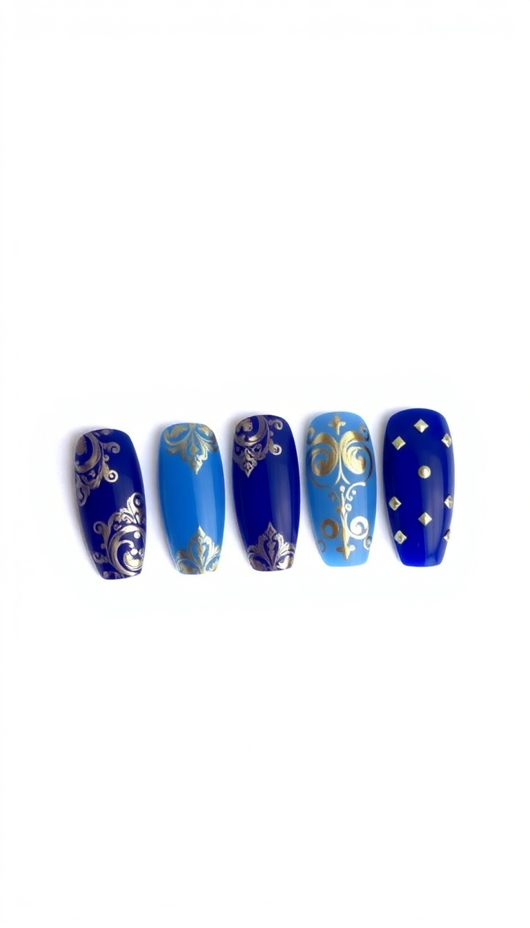 10. Festive Royal Blue and Gold