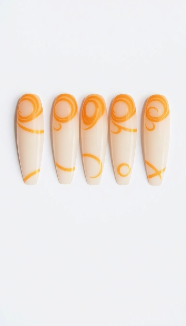 10. Glossy Saffron Swirls
