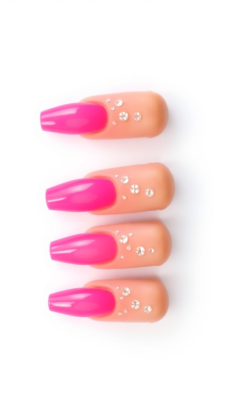 10. Hot Pink with Crystal Embellishments