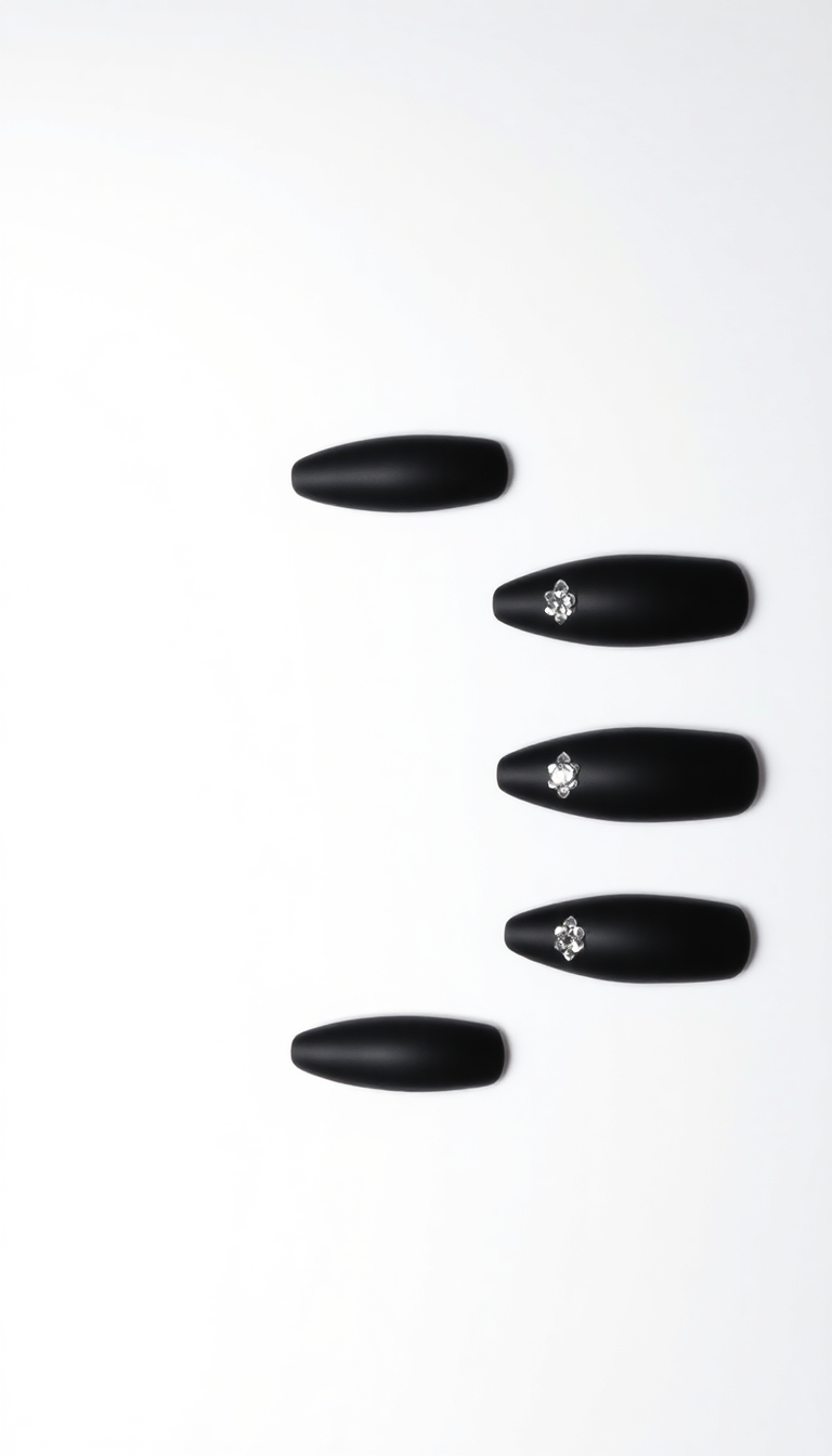 10. Sophisticated Matte Black with Crystal Accents