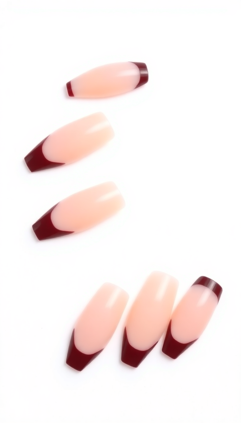 11. Burgundy French Tips