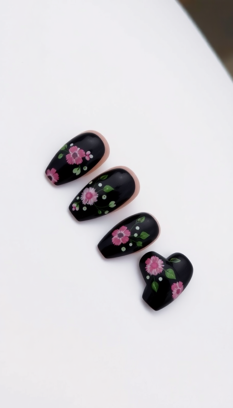 11. Floral Touch on Black