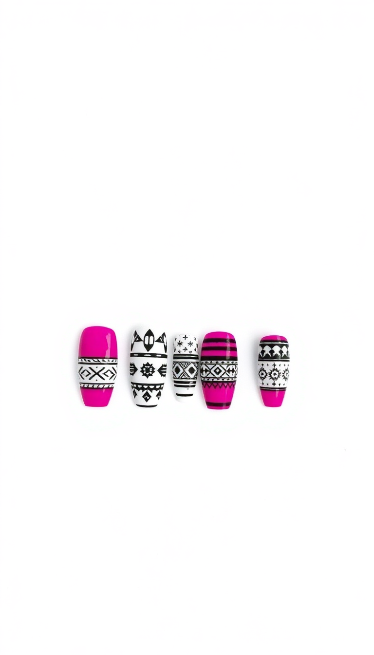 11. Fuchsia and Black Nordic Style