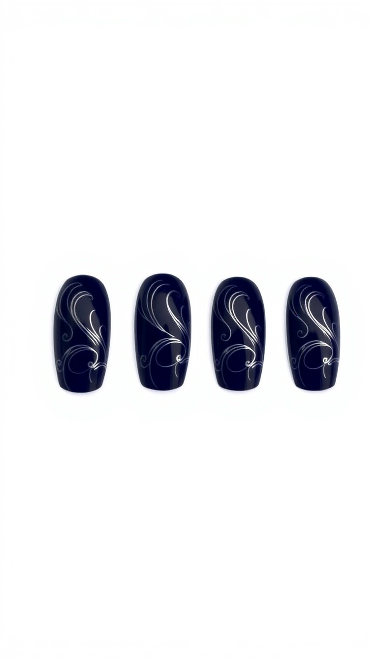 11. Midnight Blue with Fine Silver Lines