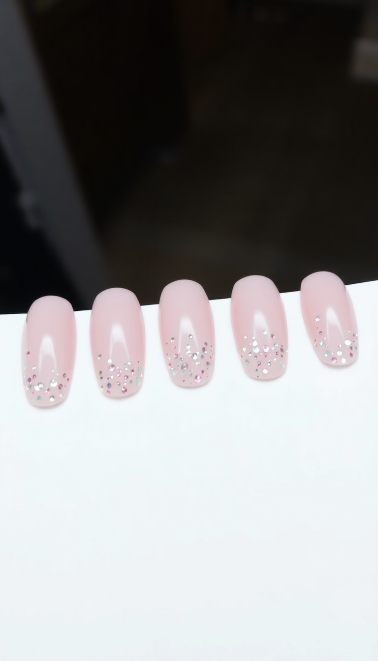 11. Pastel Pink with Festive Glitter