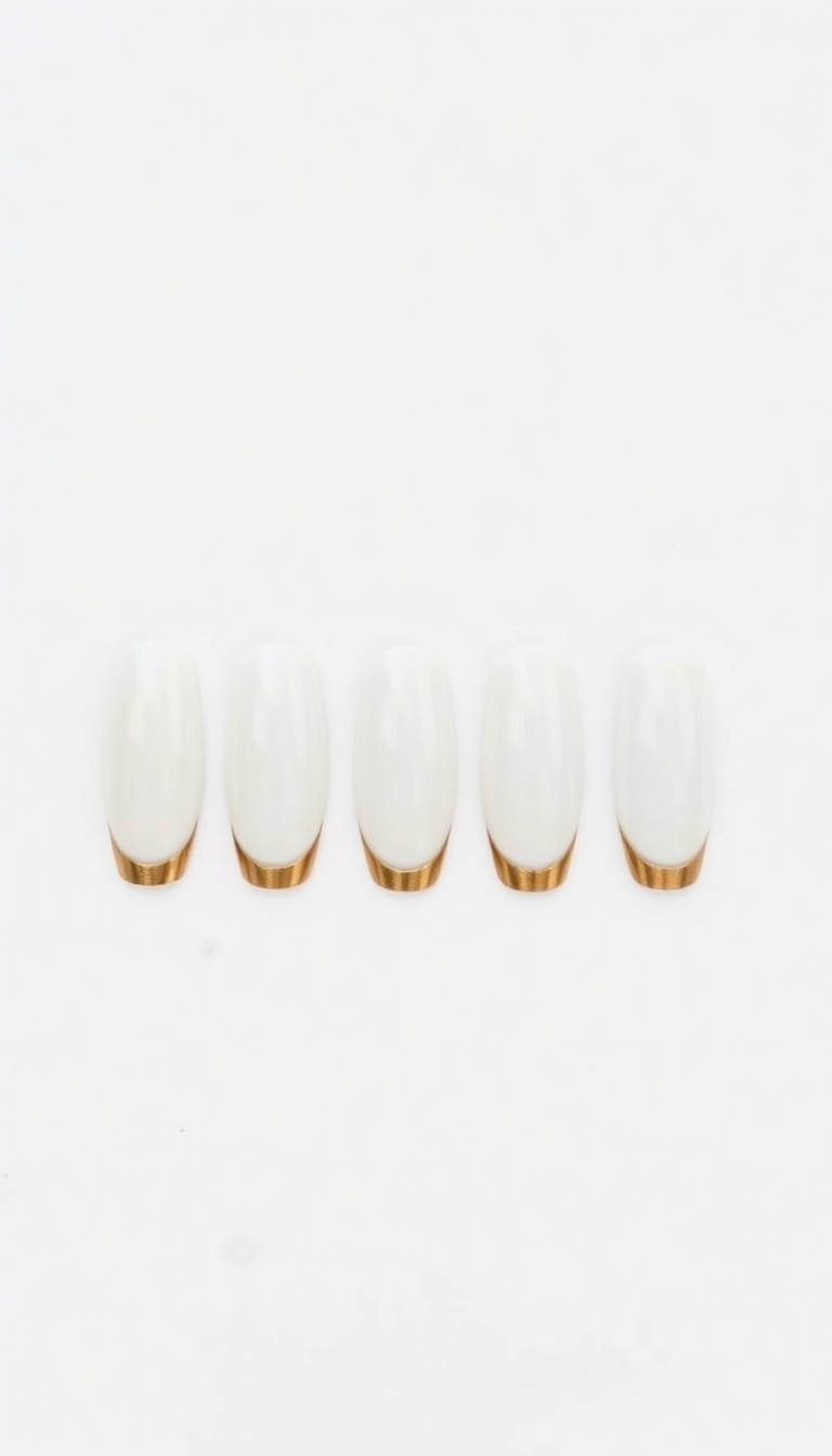11. Pearly White and Gold Tips