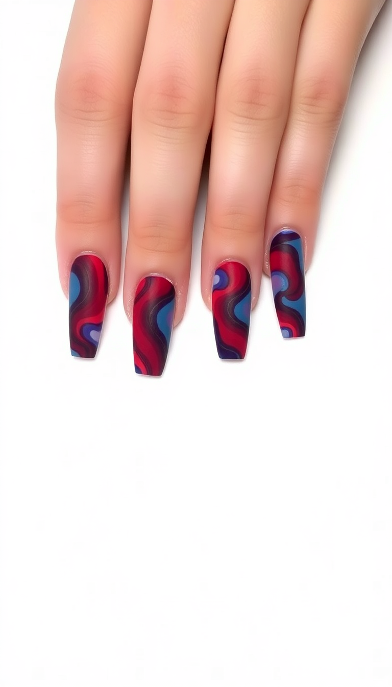 11. Striking Red and Blue Marble