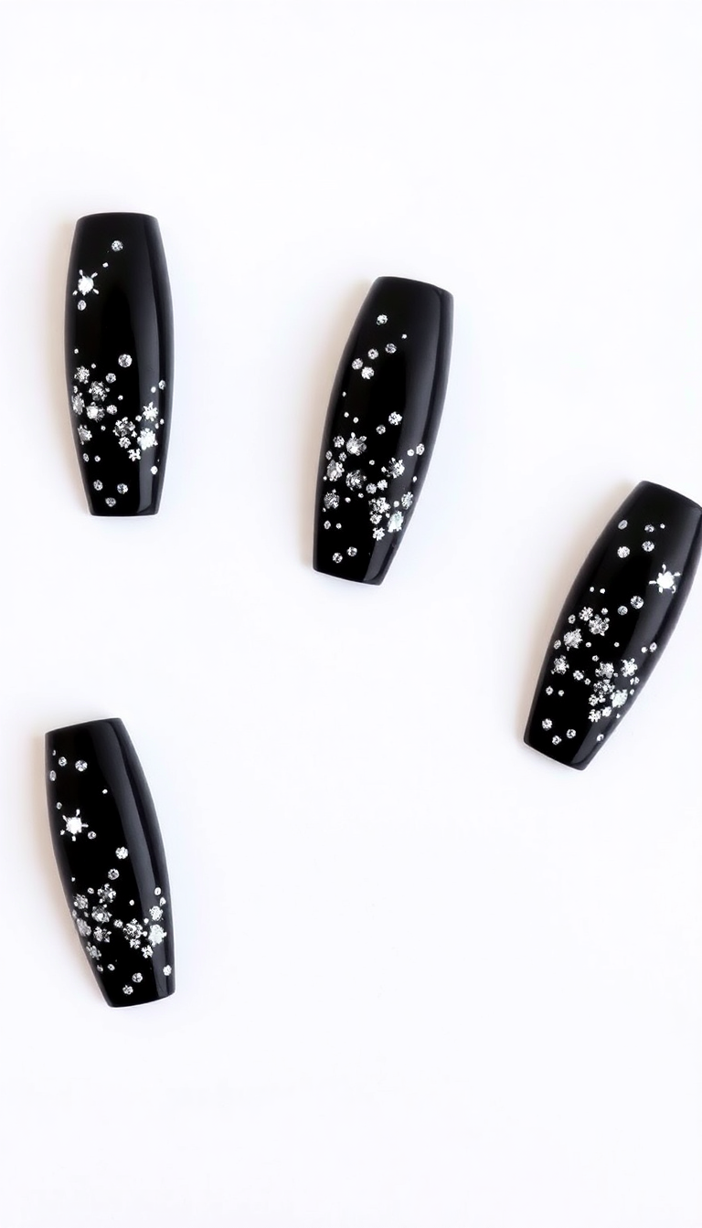 12. Bold Black with Diamond Sparkles