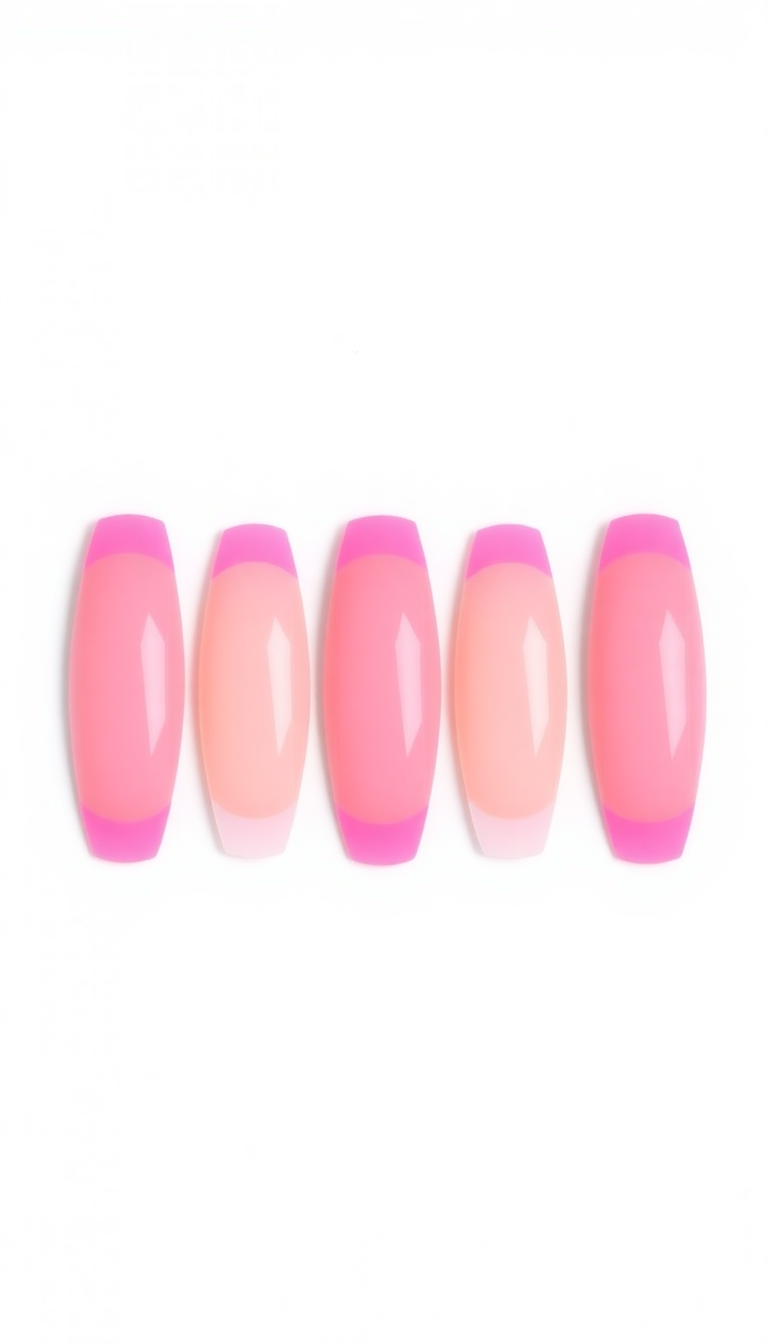 12. Glossy Candy Pink Tips