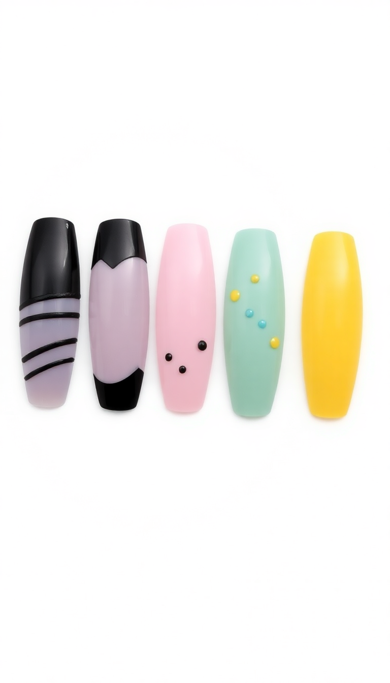 12. Playful Black and Pastel Mix