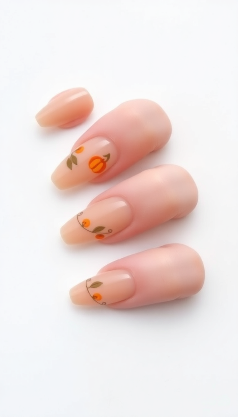 12. Pumpkin Spice Latte Inspired Nails