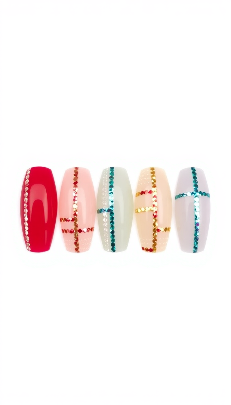 12. Seasonal Glitter Stripes