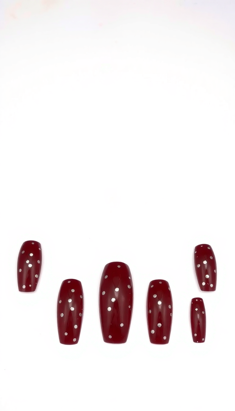 12. Wine Red with Metallic Dots